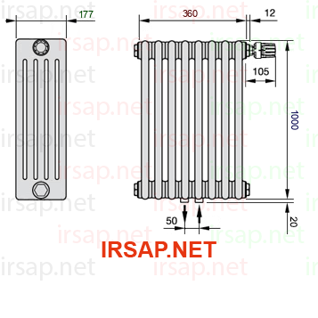 Радиатор IRSAP Tesi 51000/8 T52 CL 01